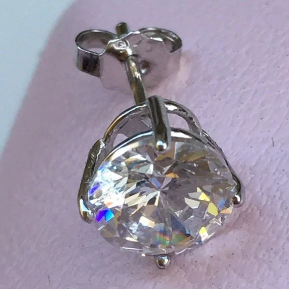 4 CT VVS DIAMOND STUD EARRINGS! 14K! NEW - Picture 4 of 5